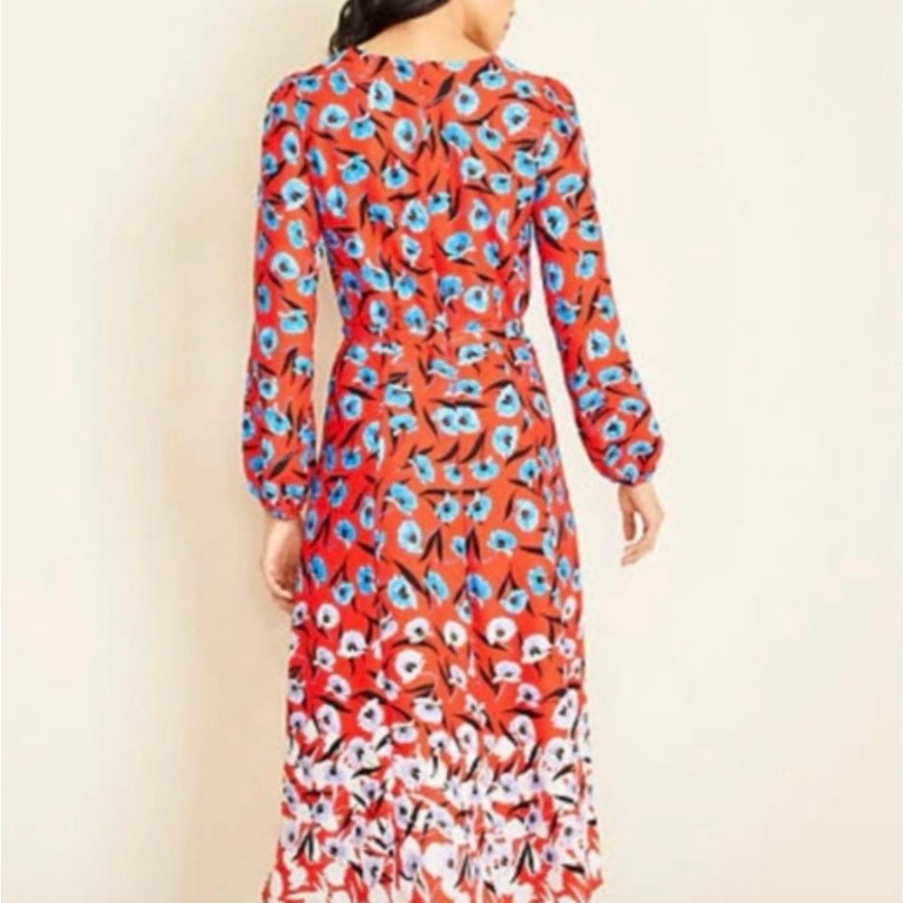 NWT Ann Taylor Petite Red Floral Dress in size 10P - Picture 5 of 10